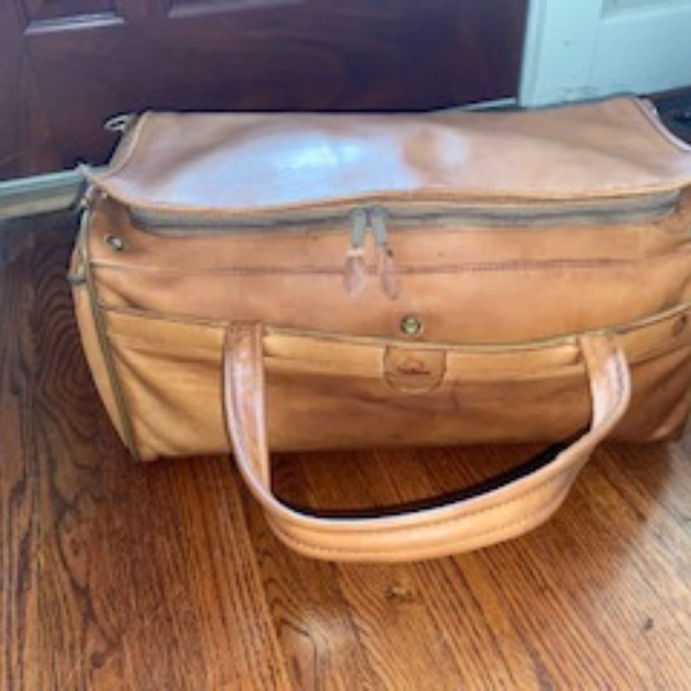 1960s Hartmann Luggage,  Leather Vintage Duffel Carry On